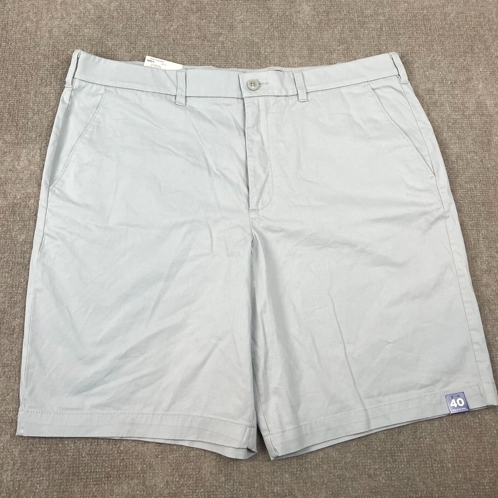 APT. 9 Chino Golf Shorts Mens 40 Gray Cotton Premier Flex Flat Front Stretch NWT